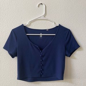 Women’s Cropped Shirt with Front Buttons